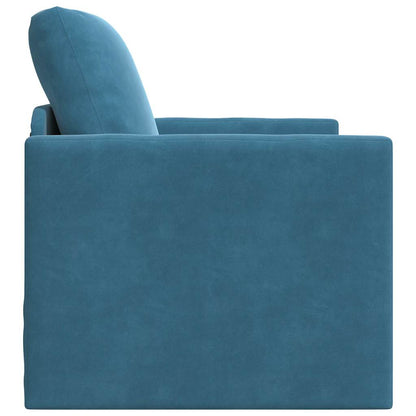 Divano Letto con cuscino Blu 74 x 77 x 81 cm Velluto