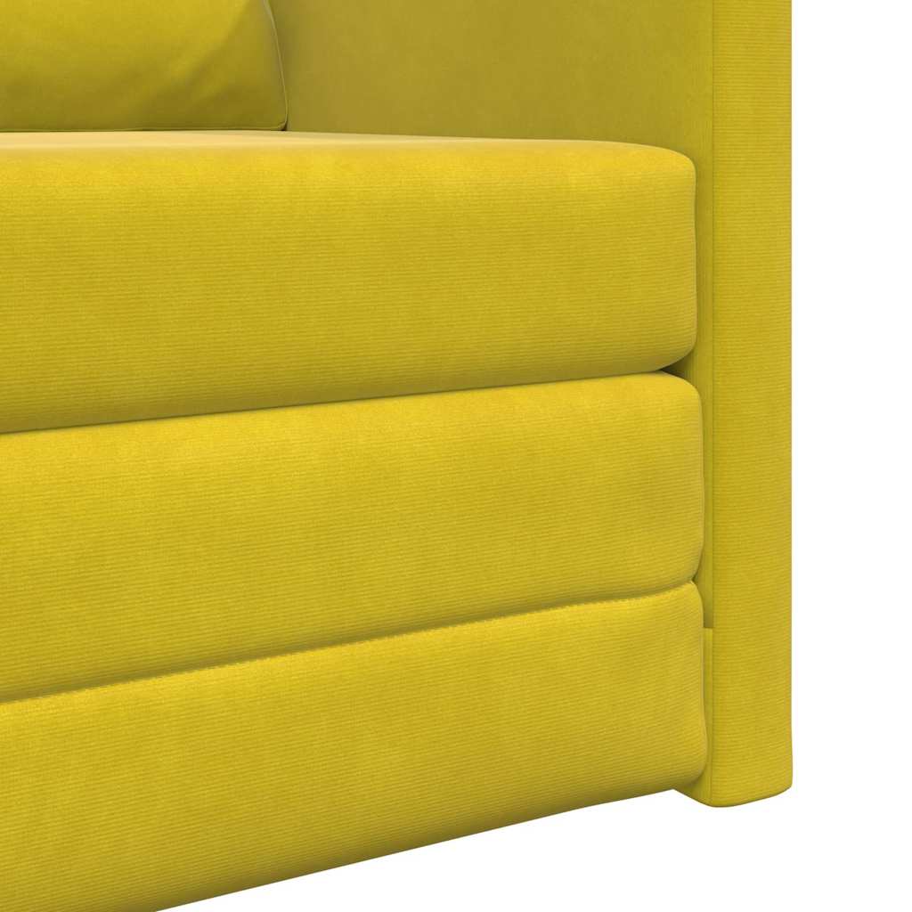 Divano Letto con cuscino Giallo scuro 74 x 77 x 81 cm Velluto - homemem39
