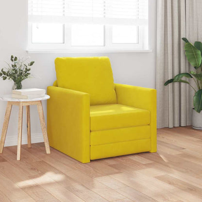 Divano Letto con cuscino Giallo scuro 74 x 77 x 81 cm Velluto - homemem39