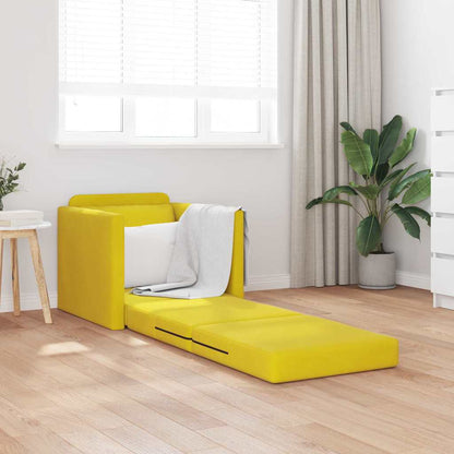 Divano Letto con cuscino Giallo scuro 74 x 77 x 81 cm Velluto - homemem39
