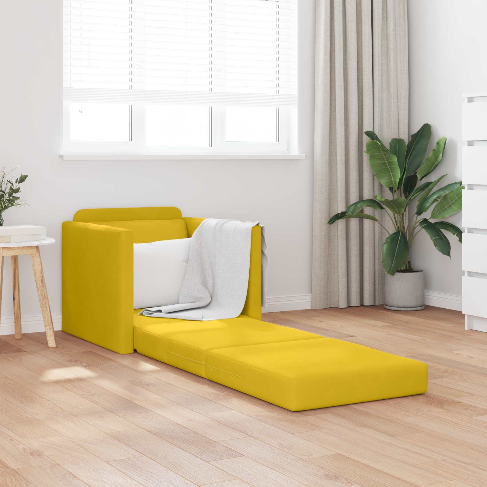 Divano letto Giallo Scuro 74 x 77 x 81 cm Velluto | homemem39