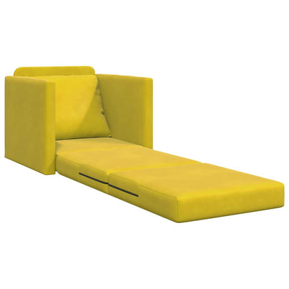 Divano Letto con cuscino Giallo scuro 74 x 77 x 81 cm Velluto - homemem39