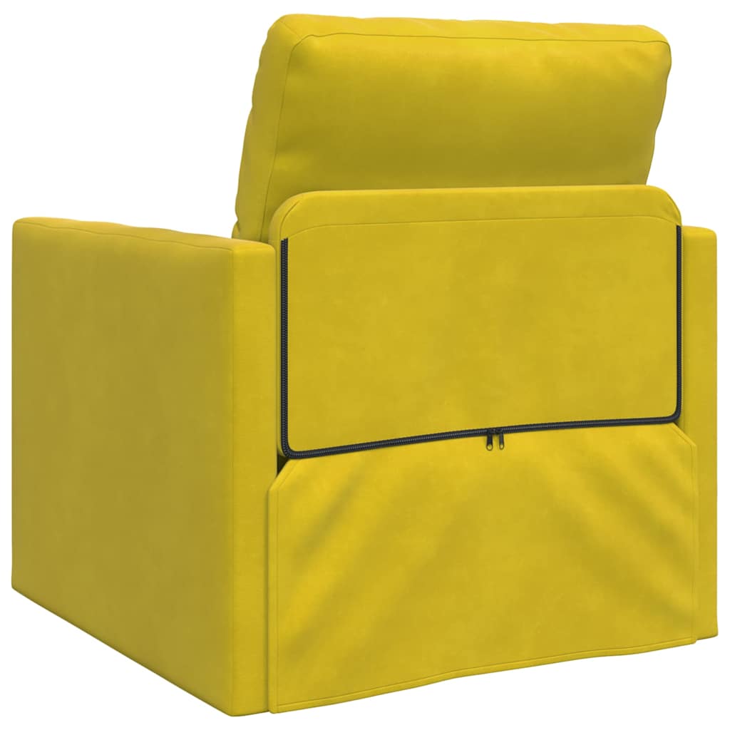 Divano Letto con cuscino Giallo scuro 74 x 77 x 81 cm Velluto - homemem39