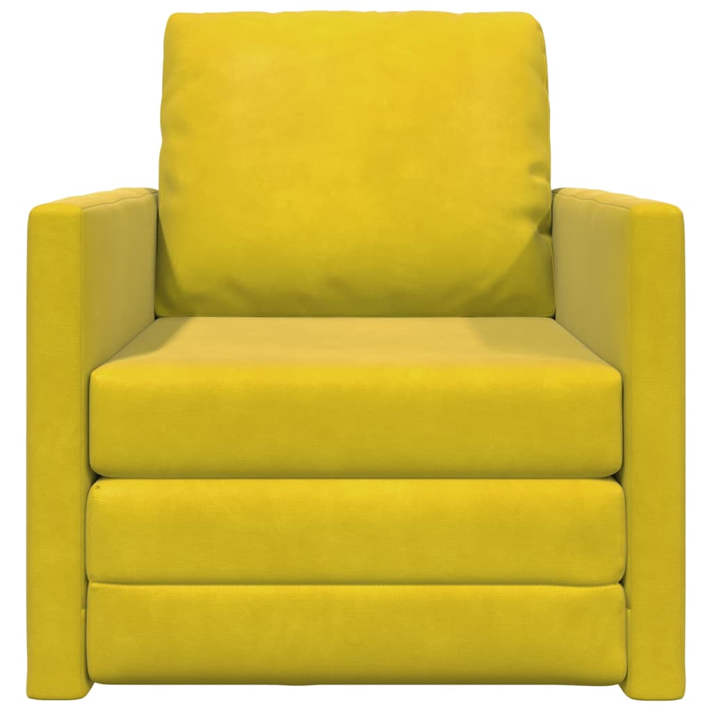 Divano Letto con cuscino Giallo scuro 74 x 77 x 81 cm Velluto - homemem39