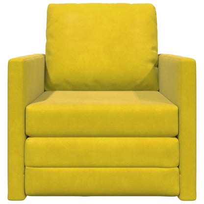 Divano Letto con cuscino Giallo scuro 74 x 77 x 81 cm Velluto - homemem39