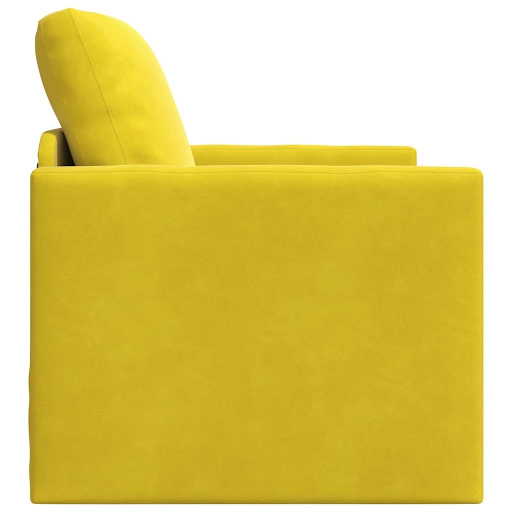 Divano Letto con cuscino Giallo scuro 74 x 77 x 81 cm Velluto - homemem39