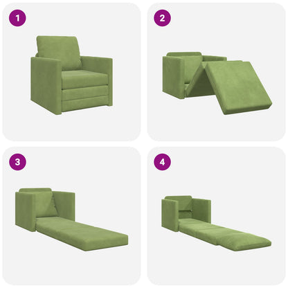 Divano letto Verde chiaro 74 x 77 x 81 cm Velluto