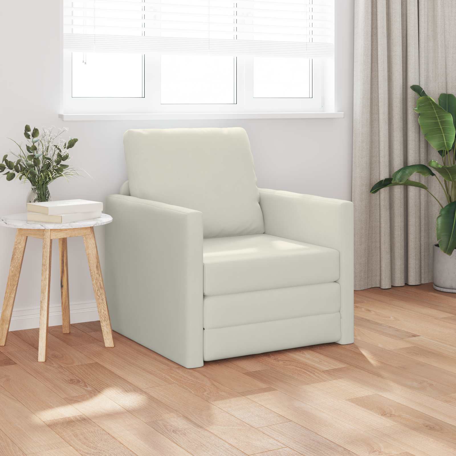 Divano letto Crema 74 x 77 x 81 cm Velluto | homemem39
