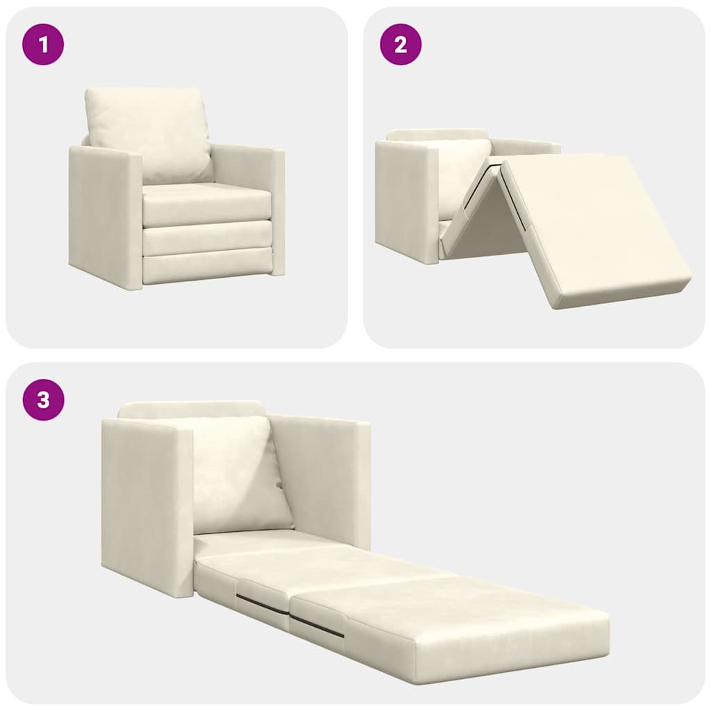 Divano letto 60cm Crema Velluto - homemem39