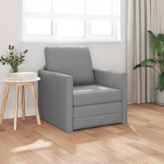 Divano Letto con cuscino Grigio chiaro 74 x 77 x 81 cm Tessuto