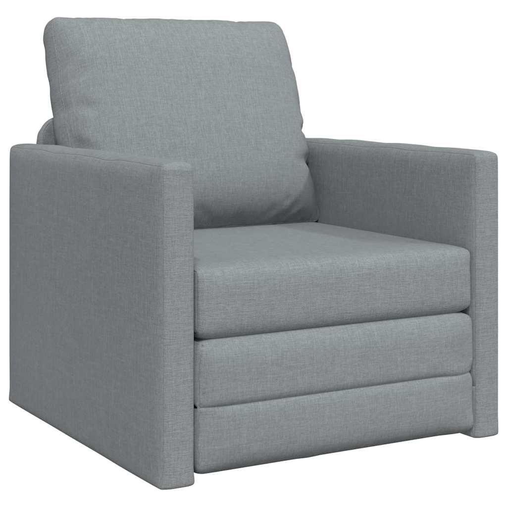 Divano Letto con cuscino Grigio chiaro 74 x 77 x 81 cm Tessuto