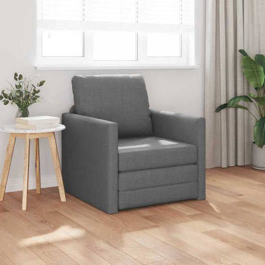 Divano Letto con cuscino Grigio scuro 74 x 77 x 81 cm Tessuto