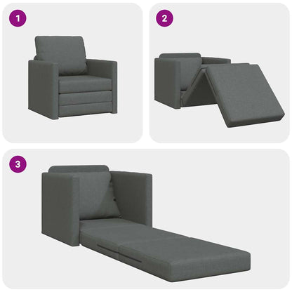 Divano Letto con cuscino Grigio scuro 74 x 77 x 81 cm Tessuto