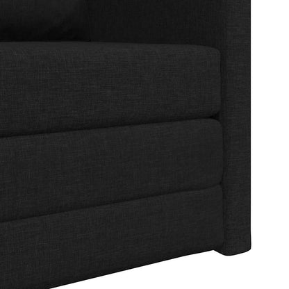 Divano Letto con cuscino Nero 74 x 77 x 81 cm Tessuto