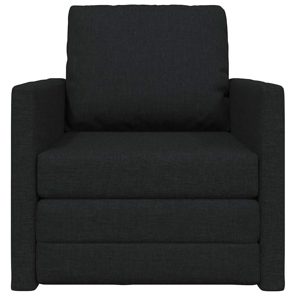 Divano Letto con cuscino Nero 74 x 77 x 81 cm Tessuto