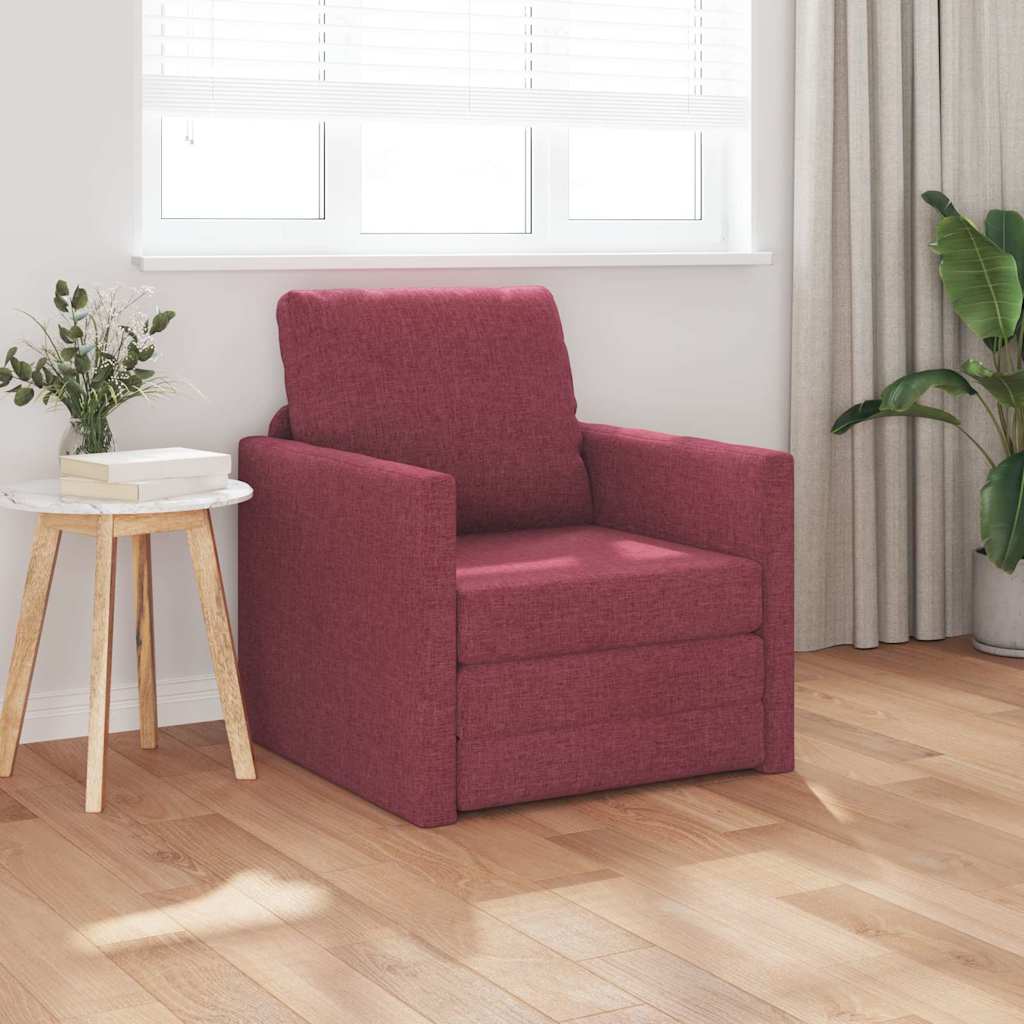 Divano Letto con cuscino Rosso vino 74 x 77 x 81 cm Tessuto