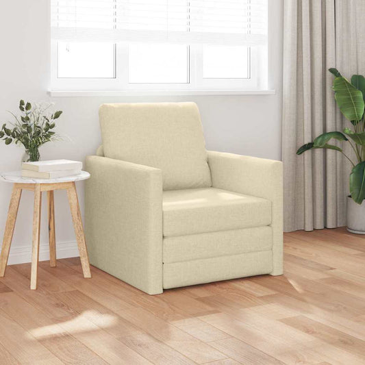 Divano Letto con cuscino Crema 74 x 77 x 81 cm Tessuto