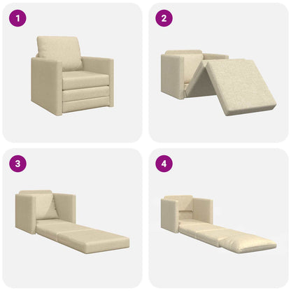 Divano letto Crema 74 x 77 x 81 cm Tessuto