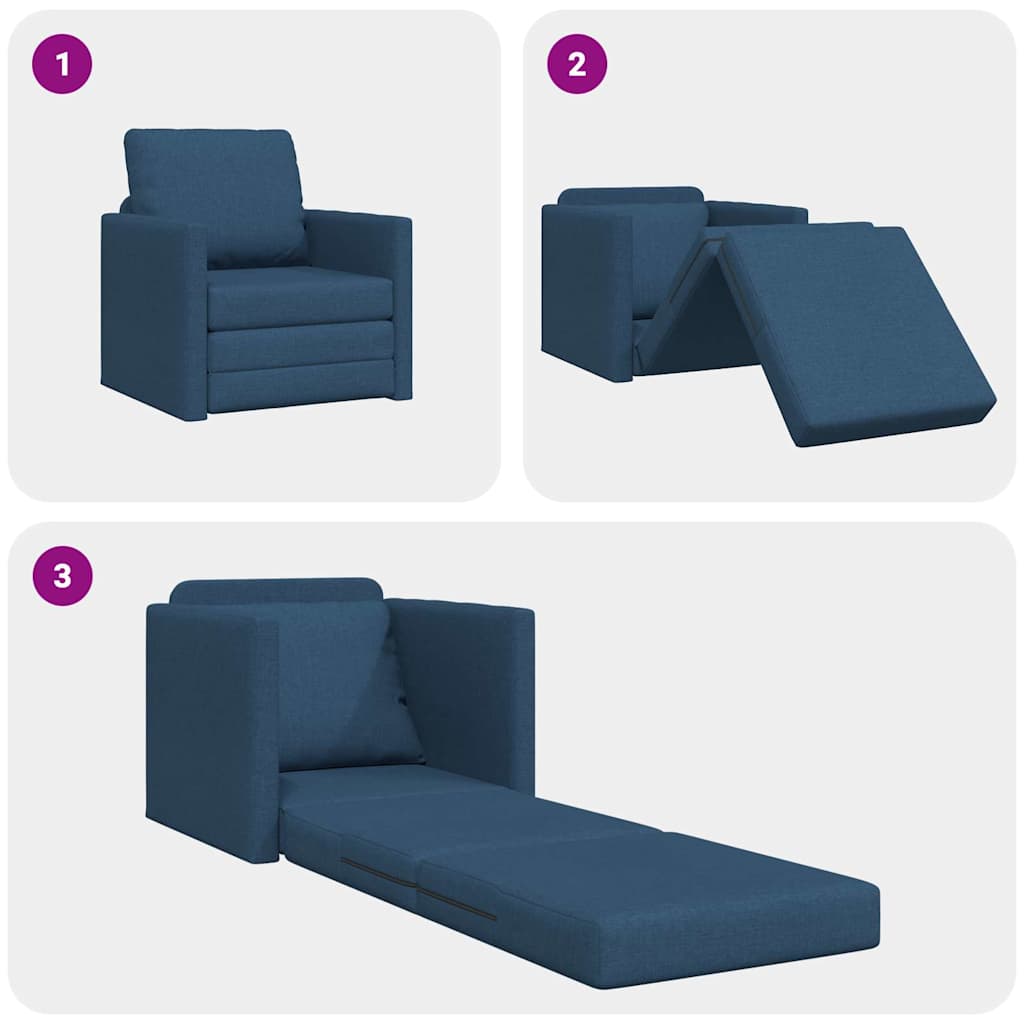 Divano letto 60cm Blu Tessuto - homemem39