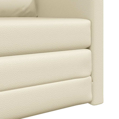 Divano Letto a Terra Crema 74 x 77 x 81 cm Pelle sintetica