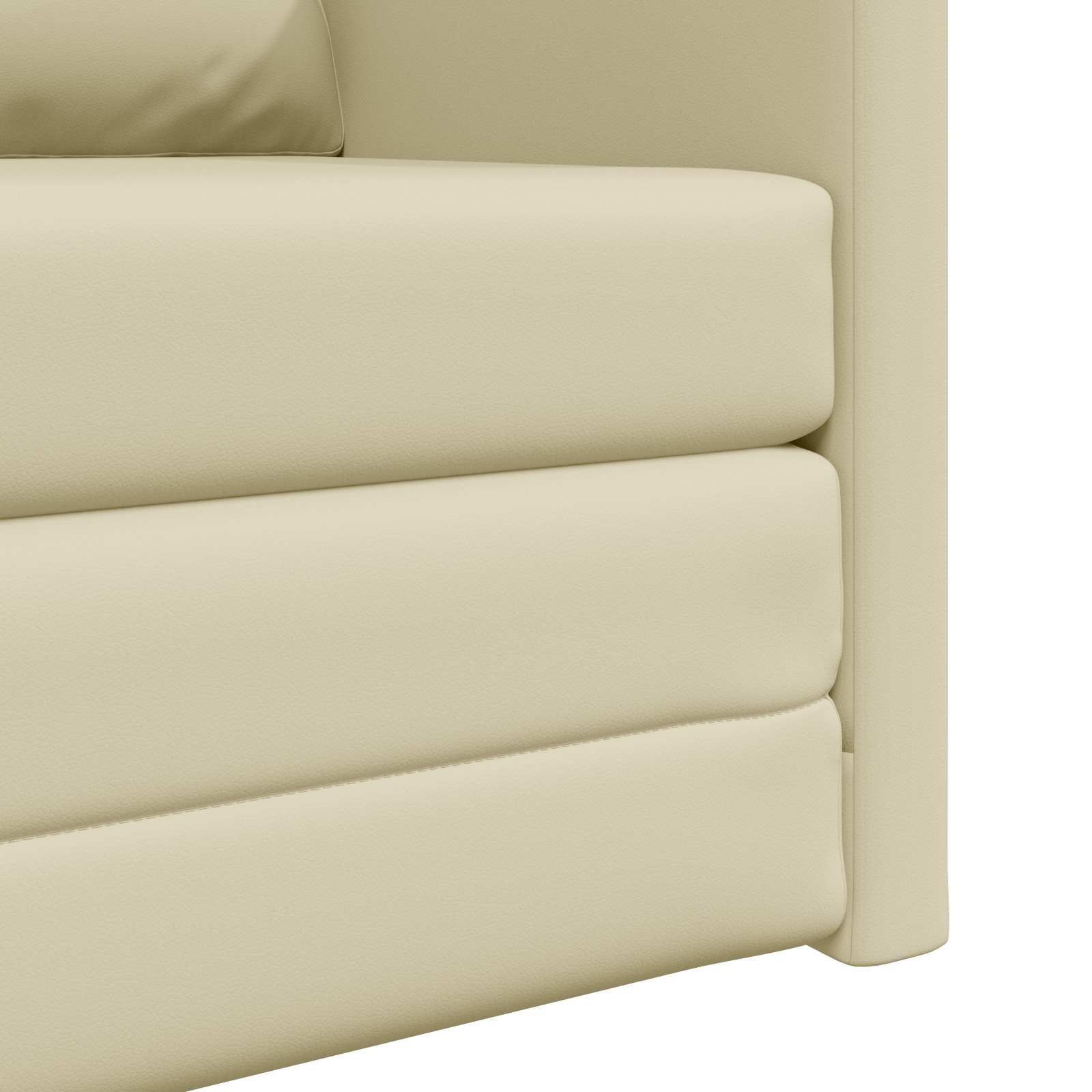 Divano letto 60cm Crema Pelle Artificiale | homemem39