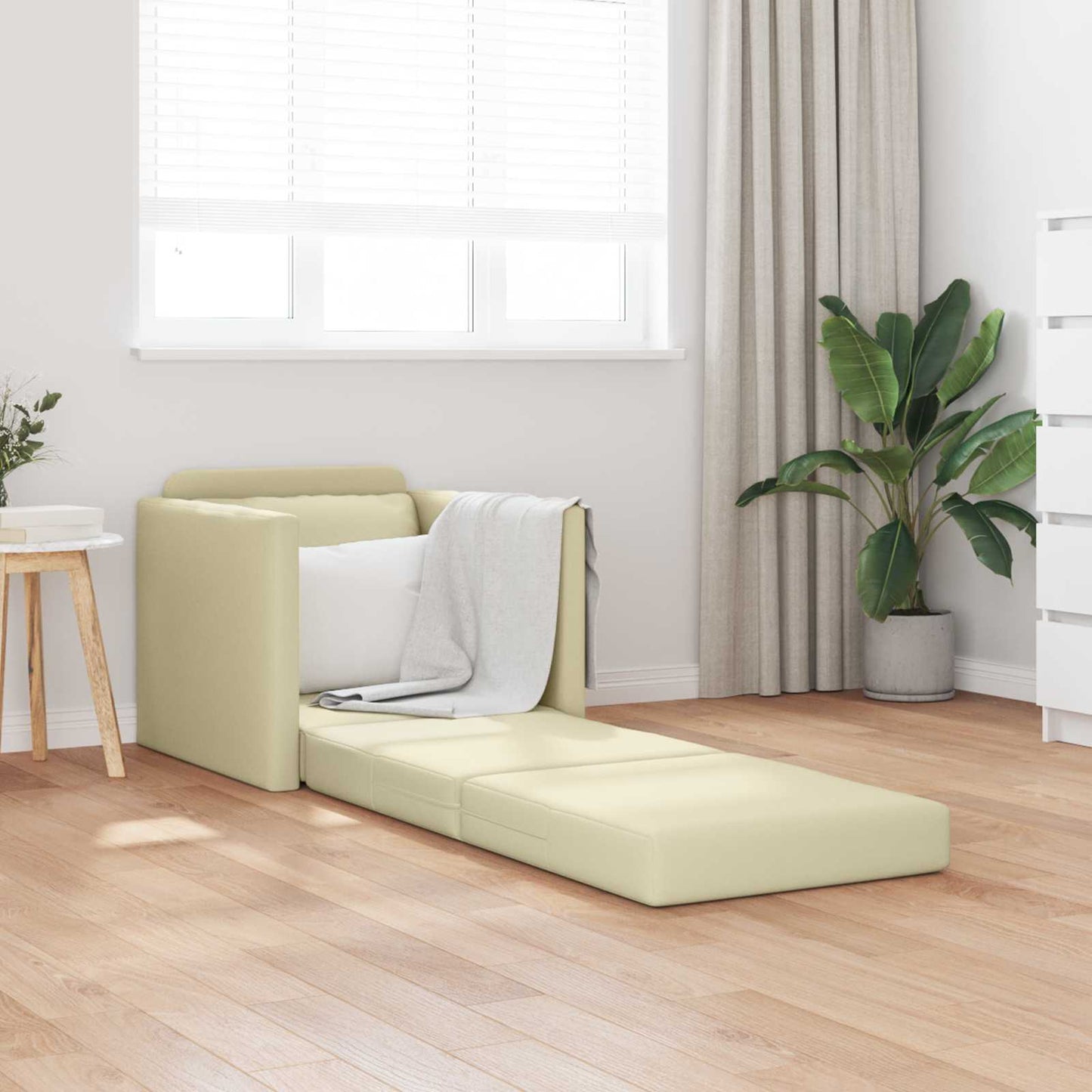 Divano letto 60cm Crema Pelle Artificiale | homemem39