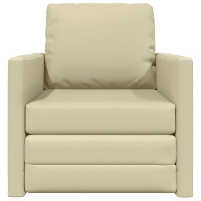 Divano letto 60cm Crema Pelle Artificiale