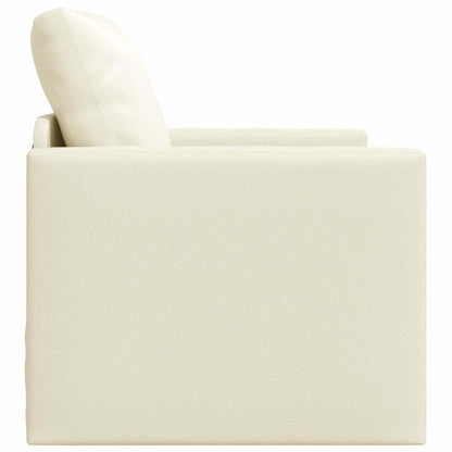 Divano Letto a Terra Crema 74 x 77 x 81 cm Pelle sintetica