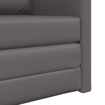 Divano Letto a Terra Grigio 74 x 77 x 81 cm Pelle sintetica