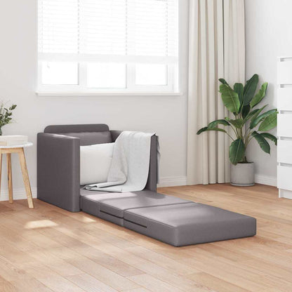 Divano Letto a Terra Grigio 74 x 77 x 81 cm Pelle sintetica