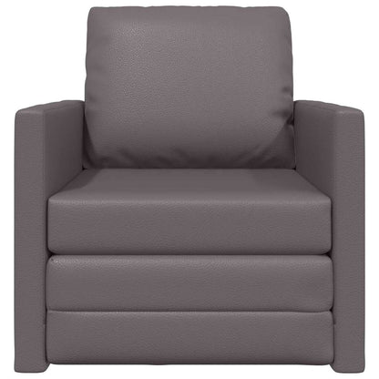 Divano Letto a Terra Grigio 74 x 77 x 81 cm Pelle sintetica