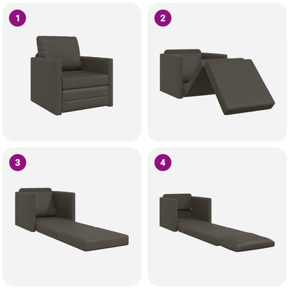 Divano letto 60cm Grigio Pelle Artificiale | homemem39