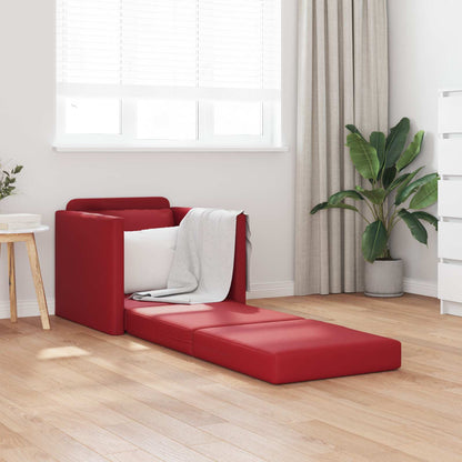Divano letto 60cm Rosso Vino Pelle Artificiale | homemem39