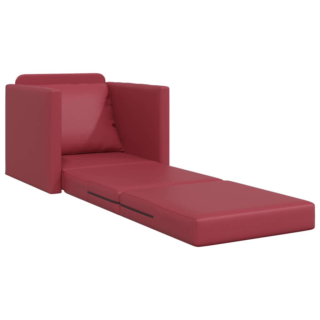 Divano Letto a Terra Rosso vino 74 x 77 x 81 cm Pelle sintetica - homemem39