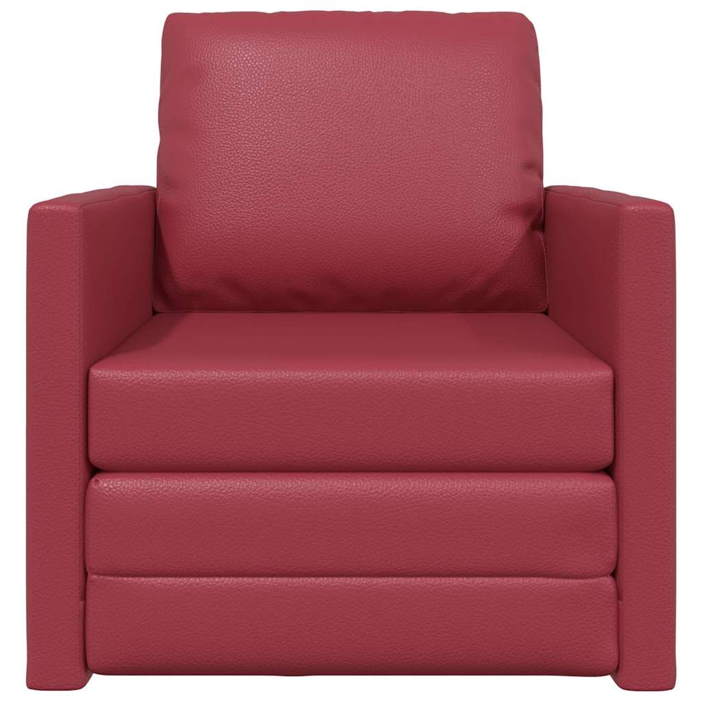 Divano Letto a Terra Rosso vino 74 x 77 x 81 cm Pelle sintetica - homemem39