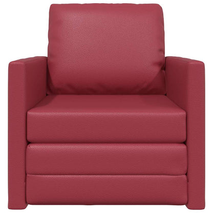 Divano Letto a Terra Rosso vino 74 x 77 x 81 cm Pelle sintetica - homemem39