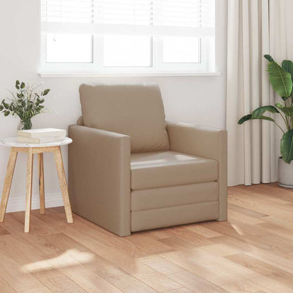 Divano Letto a Terra Cappuccino 74 x 77 x 81 cm Pelle sintetica - homemem39