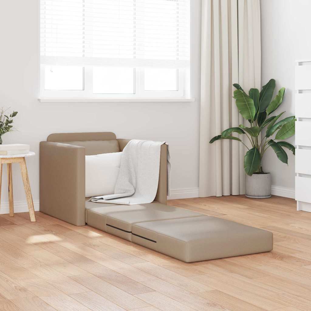 Divano Letto a Terra Cappuccino 74 x 77 x 81 cm Pelle sintetica - homemem39