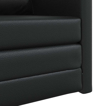 Divano Letto a Terra Nero 74 x 77 x 81 cm Pelle sintetica
