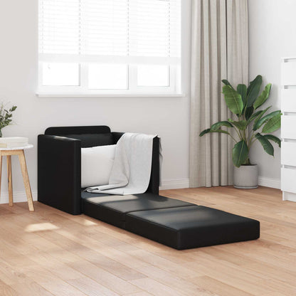 Divano letto 60cm Nero Pelle Artificiale | homemem39