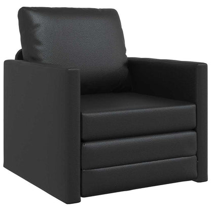 Divano Letto a Terra Nero 74 x 77 x 81 cm Pelle sintetica