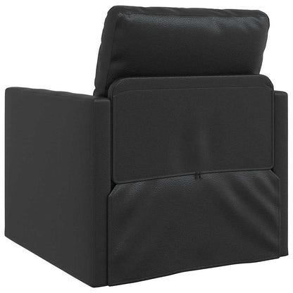 Divano Letto a Terra Nero 74 x 77 x 81 cm Pelle sintetica