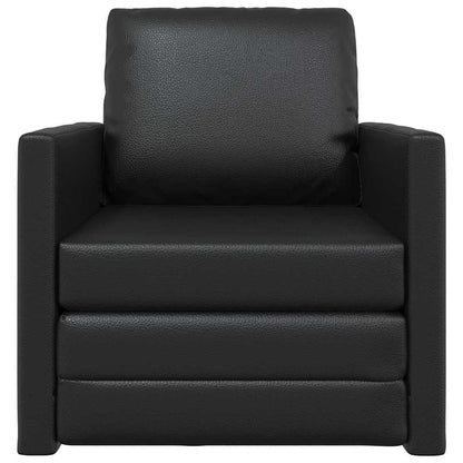 Divano Letto a Terra Nero 74 x 77 x 81 cm Pelle sintetica