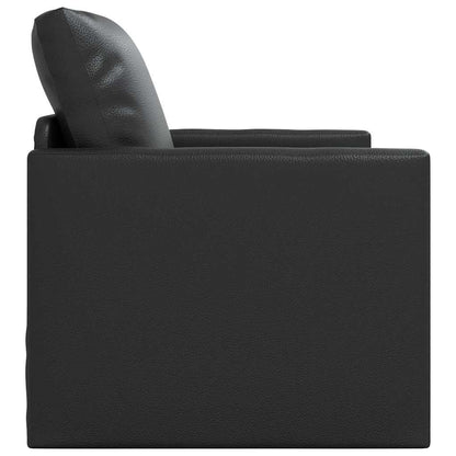 Divano Letto a Terra Nero 74 x 77 x 81 cm Pelle sintetica