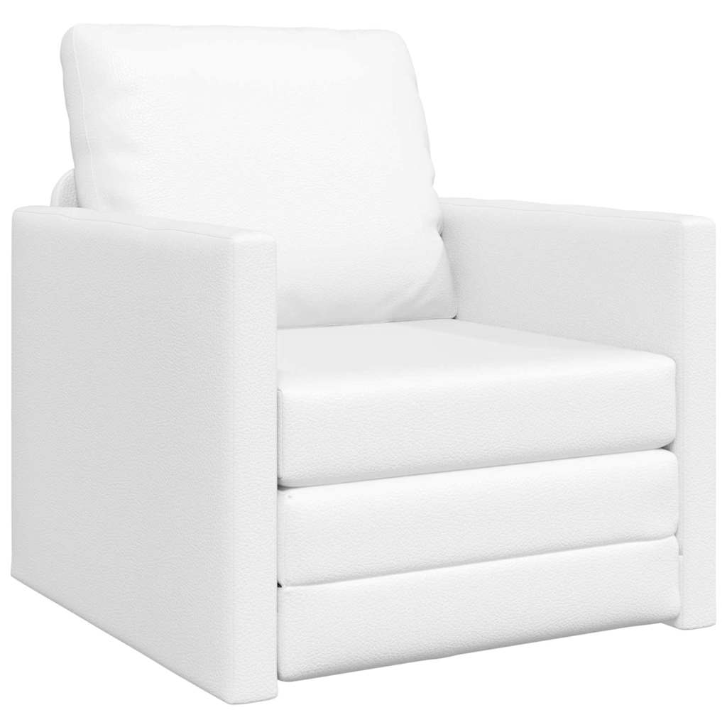 Divano Letto a Terra Bianco 74 x 77 x 81 cm Pelle sintetica - homemem39