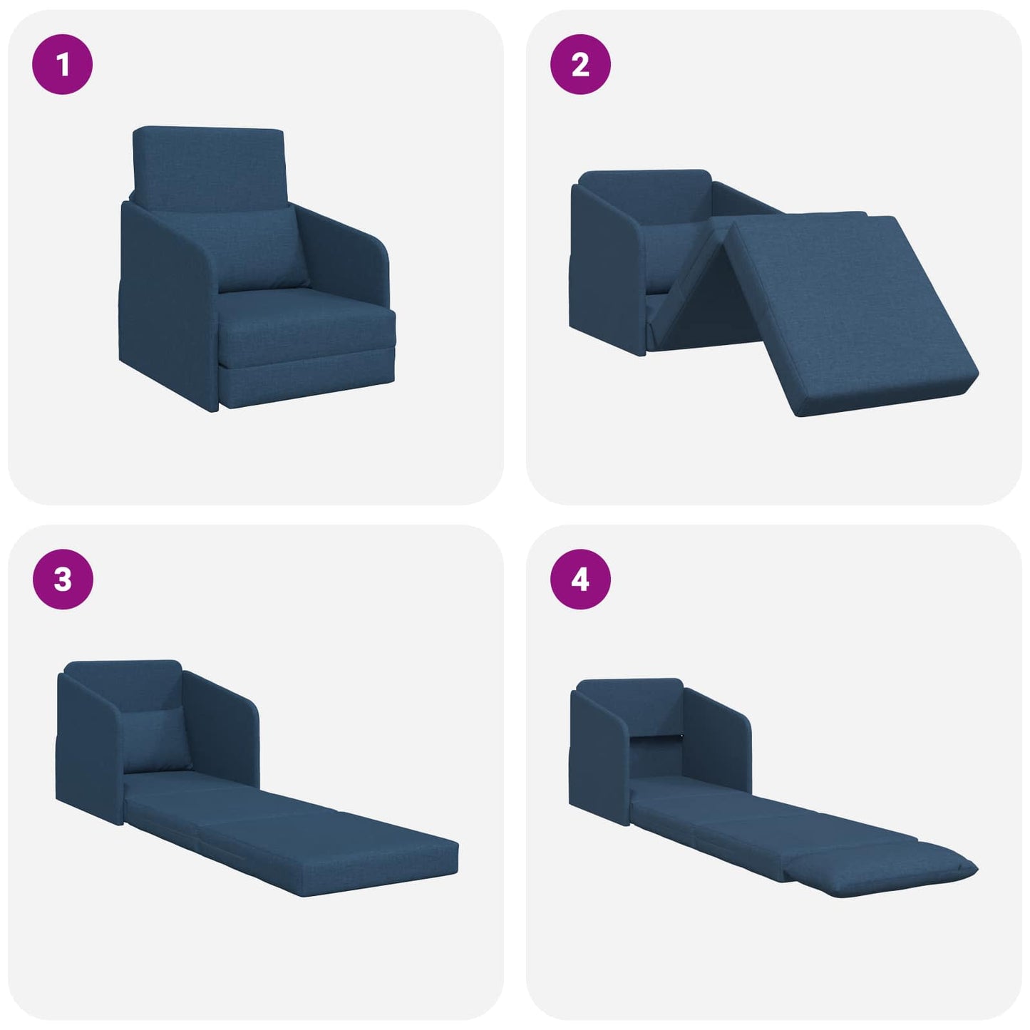 Divano letto Blu 65 x 80 x 83 cm Tessuto | homemem39