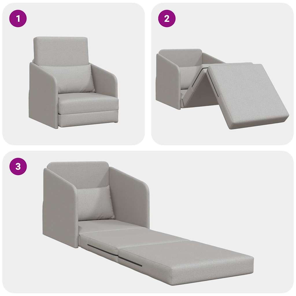 Divano letto Grigio Nuvola 65 x 80 x 83 cm Tessuto - homemem39