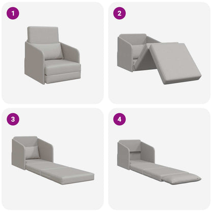 Divano letto Grigio Nuvola 65 x 80 x 83 cm Tessuto | homemem39