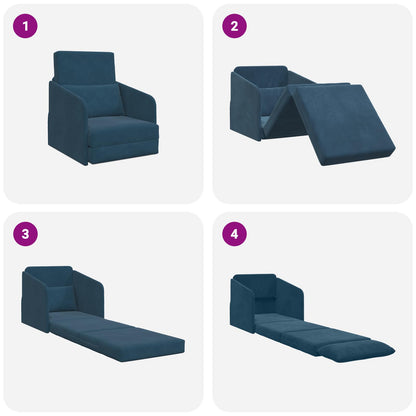 Divano letto Blu 65 x 80 x 83 cm Velluto