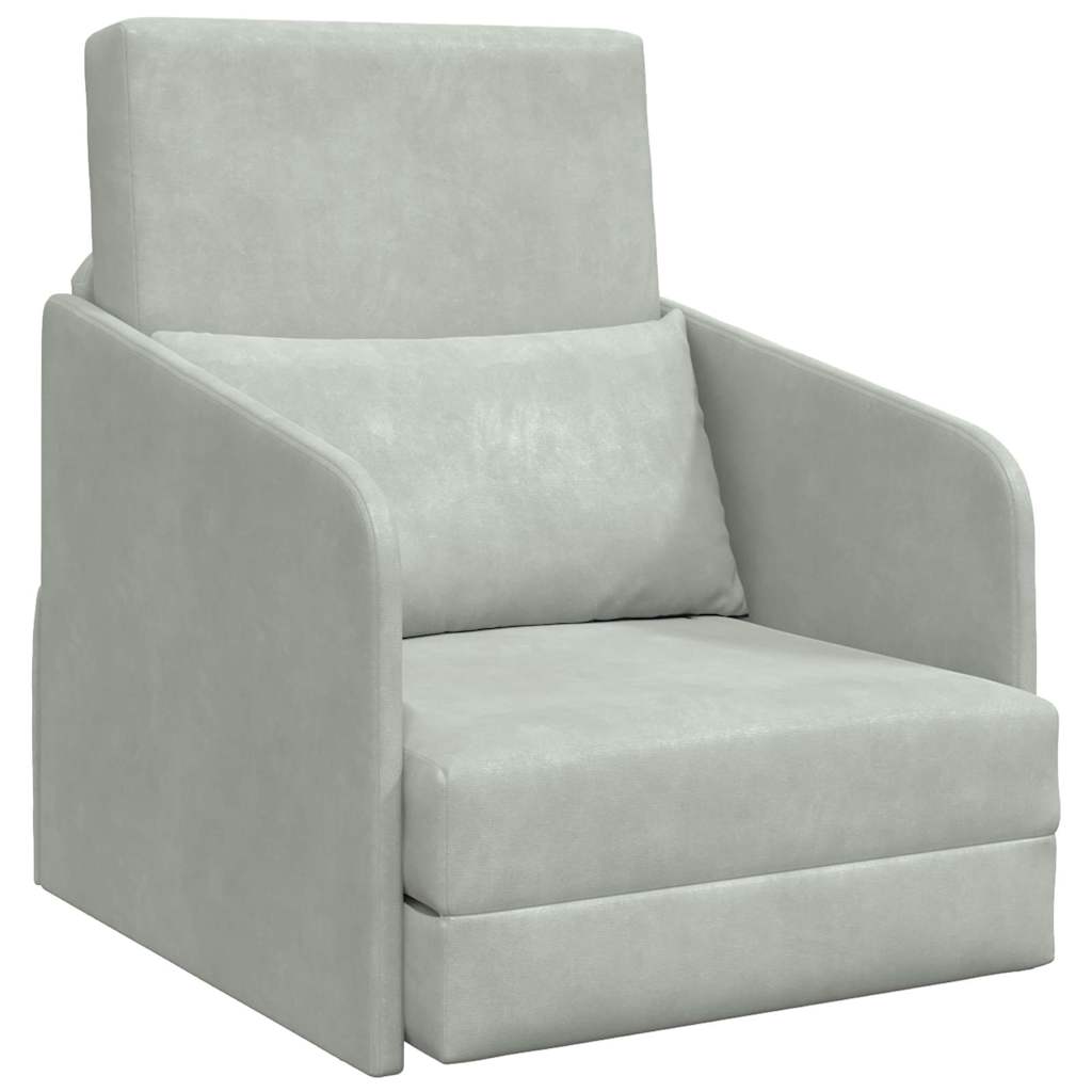 Divano letto Grigio chiaro 65 x 80 x 83 cm Velluto - homemem39